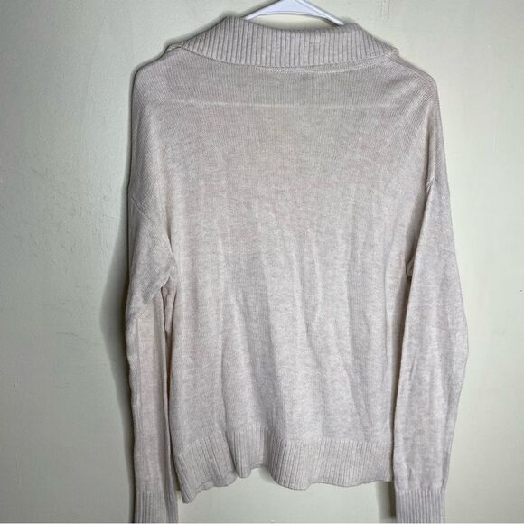Loft Outlet Beige Tan Lightweight Collared Sweater Size Small - Picture 7 of 9